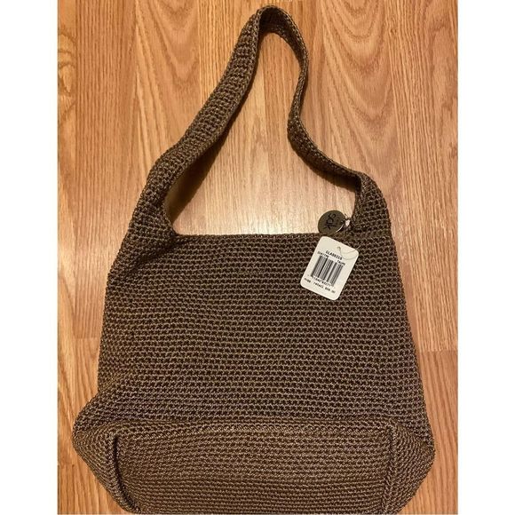 The SAK CLASSICS Taupe Crochet Shoulder Bag Purse NWT - Picture 8 of 11